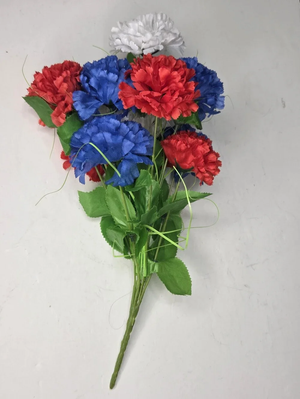 Red Blue And White Artificial Carnation Bouquet July 4th‎ Decor
